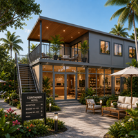Nouvelle conception de maison préfabriquée postmoderne en conteneur, maison préfabriquée en kit, hôtel, villa, salle de bain, cuisine modulaire