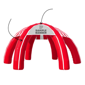 Tenda gonfiabile in PVC resistente alle intemperie con Design a strisce rosse e bianche con configurazione rapida per eventi e manopole accattivanti per uso di emergenza - Product Image 4