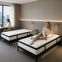 Doppel-Twin-Kühlgel-Matratze in King- und Queen-Size mit Taschenfederkern, Memory-Schaum-Hybrid, Rollbox, Schlafzimmer-Seidenbezug, 25 cm