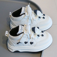 Chaussures de sport pour enfants au design de dessin animé, vente en gros, baskets décontractées blanches mi-hautes pour garçons et filles, antidérapantes avec fermeture Velcro