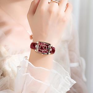 Poedagar 785 vuông hình dạng pha lê đồng hồ cho các cô gái sang trọng da ban nhạc không thấm nước thạch anh phụ nữ xem - Product Image 5