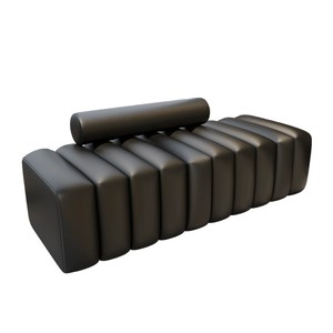 Banco para cambiar zapatos, banco largo tipo sofá, reposapiés antideslizante, diseño contemporáneo, material de algodón, requiere ensamblaje - Product Image 1