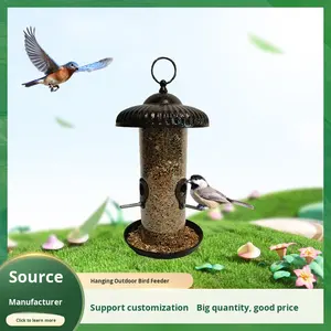 Mangeoire à oiseaux automatique en fer et plastique suspendue pour jardin extérieur portable transfrontalier, fabricant de Dongguan, stock disponible - Product Image 2