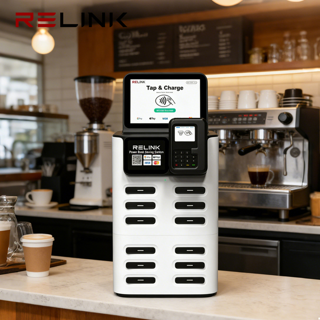 12-Slot Shared Power Bank Rental Charging Station with POS Payment for Phone Charging and Power Bank Rental Business