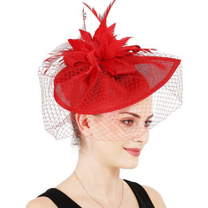 EBay-accesorios para el cabello de cuero rosa, cubierta de malla misteriosa, tocado, sombrero de boda, estilo europeo y americano - Product Image 4