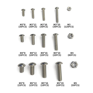 Bán buôn M3 M4 M5 A2-70 304 thép không gỉ kết hợp kích thước thiết lập 500 cái trong Hộp kit Hex ổ cắm đầu bu lông đai ốc bộ loại - Product Image 2
