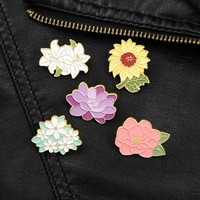 Bros Bunga Elegan Enamel Lily dan Bunga Matahari Anti-Korosi Logam untuk Gesper, Grosir, Model Baru untuk Perdagangan Luar Negeri