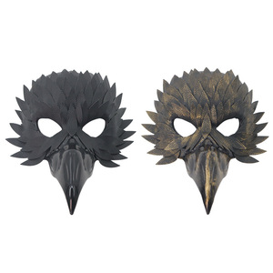 Máscara de Halloween con Forma de Pico de Pájaro, para Fiestas de Disfraces, Carnaval, Máscara Negra de Media Cara con Plumas de Búho, Accesorio para Fiestas Temáticas - Product Image 3