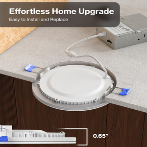 Iluminación <span class=keywords><strong>LED</strong></span> Empotrada Inteligente AlexaGoogle, Panel <span class=keywords><strong>LED</strong></span> WiFi Sin Parpadeo, Downlight RGBCW Ultrafino de 6 Pulgadas con Luz Nocturna - Product Image 5