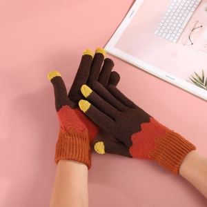 Women's New Style Winter <b>Gloves</b> Jacquard Design Five-Finger for <b>Touch</b> <b>Screen</b> Knitted <b>Gloves</b> Custom Warm Cold-Proof - Product Image 4