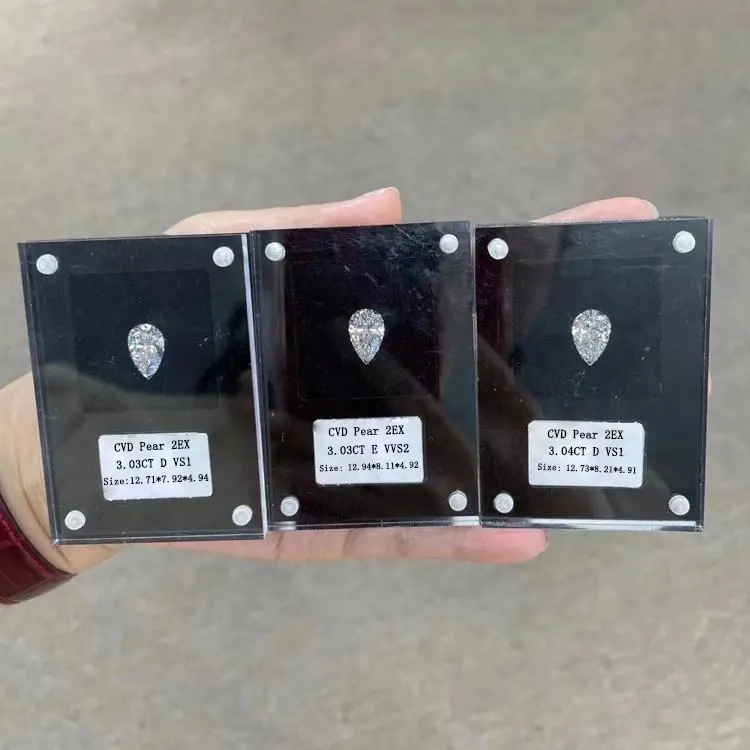 Оптовая продажа из Китая, сертифицированный синтетический hpht, лабораторный Раскрой груши, вырощенный cvd алмаз