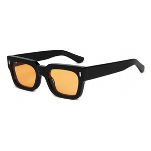 Lunettes de soleil rectangulaires pour hommes, monture noire, verres polarisés bleus, protection UV400, pour adultes - Product Image 5