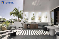 Clôture de sécurité de jardin à lames verticales, moderne, en aluminium, panneaux de clôture à lames, décoratifs, clôture métallique d'intimité extérieure, portail