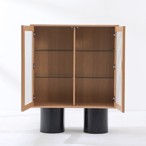 Buffet moderne en chêne de style chinois avec rangement intégré mural pour cuisine et salle de bain, mobilier de maison - Product Image 3