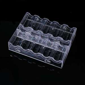 Inean Play plateau de jetons de <span class=keywords><strong>Poker</strong></span> en acrylique transparent Casino 100 pièces support avec couvercle anti-poussière jeu Baccarat compartiment étagère en Polycarbonate - Product Image 2