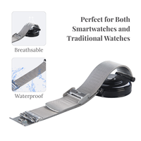 Bracelet de montre milanais personnalisé de 18 mm en acier inoxydable 316L avec fermoir pliable et bracelet respirant pour Samsung Huawei Xiaomi Smartwatches