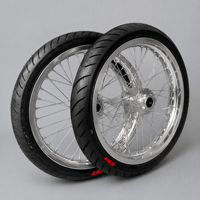 Ensemble de pneus de route Supermoto 17 pouces avec finition chrome argenté 70/90-17 et 90/80-17 pour Surron Light Bee X Motocross