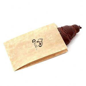ถุงกระดาษคราฟท์กันน้ำ กันไขมัน เป็นมิตรกับสิ่งแวดล้อม สำหรับบรรจุภัณฑ์อาหารในครัว พิมพ์ลายได้ตามต้องการ มีช่องเปิดสองด้าน สำหรับใส่ขนมปัง - Product Image 2