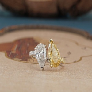 Anillo de Compromiso de Oro de 14K con Diamante Cultivado en Laboratorio para Mujer, Corte Brillante, Anillo de Diamante Sintético, Joyería Fina, Regalo de Aniversario de Bodas - Product Image 1