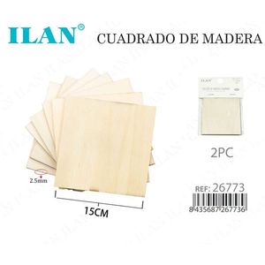 Tavola Quadrata in Legno Ilan 15Cm Spessore 2.5Mm Materiale per Artigianato - Product Image 3