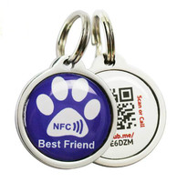 Personalisiertes NFC Benutzerdefiniertes Logo Metall-ID QR-Code Haustier-Anhänger für Hunde und Katzen