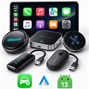 Ottocast 8G+128GB AI Box, Reproductor Inalámbrico Carplay Android Auto, Caja Inteligente para Auto, CE FCC, Agente de Marca, Venta al Por Mayor, 1 Año de Garantía - Product Image 1