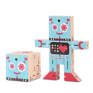 Jouets de transformation en <span class=keywords><strong>bois</strong></span>, figurines de robots, collection classique, cadeaux pour enfants, jouets éducatifs amusants pour enfants - Product Image 3
