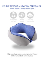 Coussin pliable en mousse à mémoire de forme pour le cou en forme de U avec logo pour avion