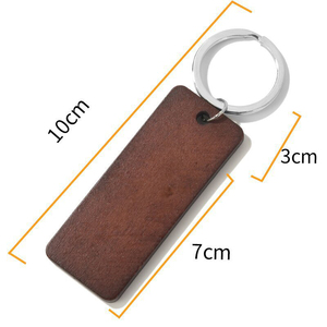 Biểu tượng tùy chỉnh woodkeychain Trống Gỗ Keychain gỗ da Carabiner móc khóa - Product Image 2