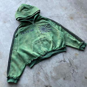 Survêtements personnalisés avec logo, coton lourd, molleton français, vintage, délavé, sweat-shirt vintage pour femme, ensemble sweat-shirt et pantalon de survêtement - Product Image 2