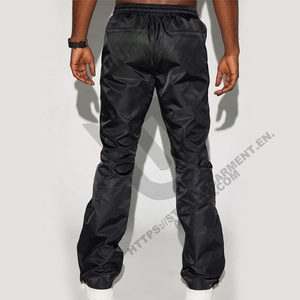 Pantalones de chándal holgados de algodón 100% de rizo francés personalizados, pantalones de chándal acampanados con lavado ácido y bordado con parche de peso ligero - Product Image 2