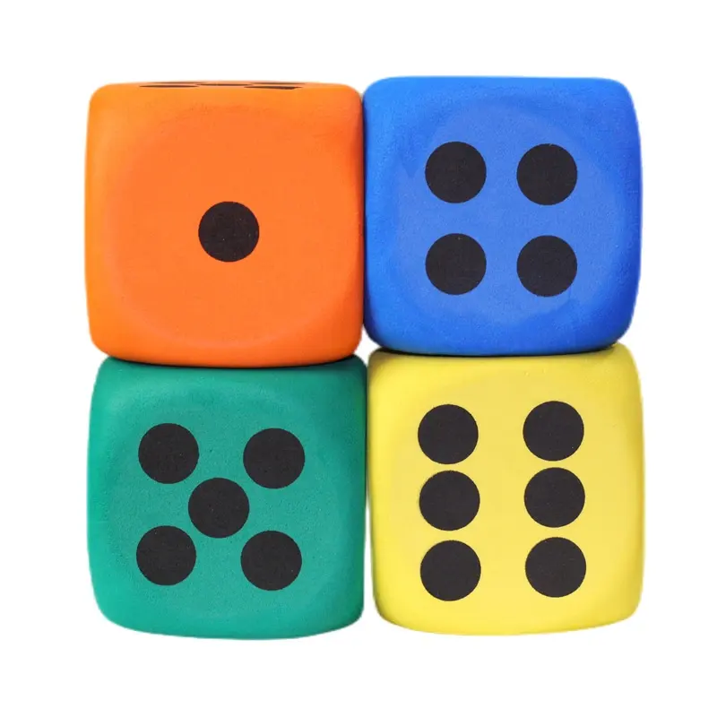 custom Deluxe large size EVA Foam Dice Colorful Jumbo Dice for Party Colored Dice with Storage Bag for Building Educational Toys