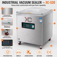 Machine d'emballage sous vide automatique à double transformateur XC-520, 1800W, pompe 20L pour viande, fruits de mer et produits divers