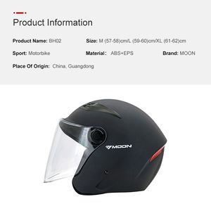 Casco Moto Cross Moon Mezza Faccia Personalizzato Bianco ABS+EPS Fodera in Schiuma Nuovo Approvato DOT Chiusura Rapida - Product Image 4