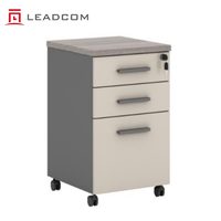 LEADCOM Armoire de classement mobile sous bureau à 3 tiroirs verrouillables, meuble de rangement mobile pour projet de bureau commercial