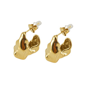 Zogxin Irregular <b>Stud</b> Earrings Gold Silver Color <b>Titanium</b> Steel Electroplated 18K Fashion Women Jewelry - Product Image 5