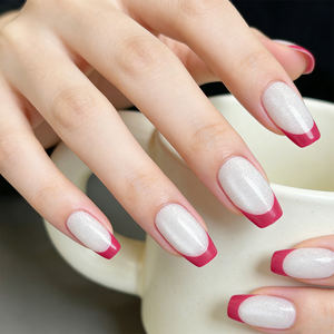 Nouvel Arrivage <span class=keywords><strong>Faux</strong></span> Ongles à Presser ABS French Tip Effet Scintillant Forme Cercueil Faits Main Couverture Complète Vente en Gros 12 pièces - Product Image 2