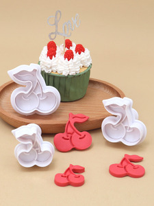 Lot de 3 <span class=keywords><strong>emporte</strong></span>-pièces écologiques en plastique pour la pâtisserie, design créatif cerise et ressort, compatibles lave-vaisselle - Product Image 5