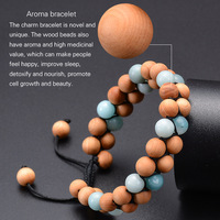 Bracelet Mala tressé réglable à double rangée de perles en pierre naturelle et bois, bijou de mode unisexe en forme de boule, vente chaude