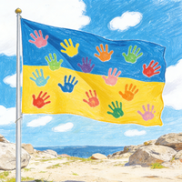 Écharpes de drapeau de la liberté révolutionnaire ukrainienne imprimées numériquement sur mesure en gros, 3x5 pieds, polyester, drapeau d'affichage suspendu, promotionnel