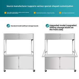 Carrello Alimentare Commerciale per Mercato Notturno con Telaio in Acciaio Inossidabile, Design Pieghevole e Multifunzionale per Cibi Cotti e Bevande Fredde - Product Image 4