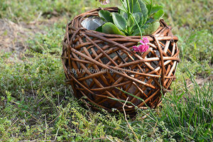 Rattan 5cm appeso pentola recinzione fotografia fiore Eritrea porta cesti realizzati bianco all'ingrosso tessuto a mano cesti - Product Image 2