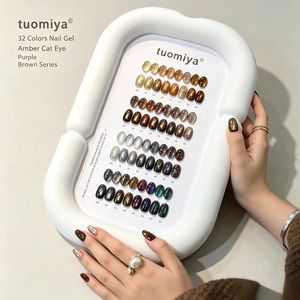 Ensemble de vernis à ongles gel effet œil de chat ambre 32 couleurs, violet, marron, cristal, chrome magnétique, pour salon de manucure et manucure DIY - Product Image 3