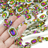 Bordure de strass colorée et dense à faire soi-même, applique en cristal, accessoires de ceinture de mariage, chaîne de robe en strass