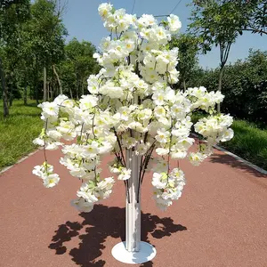 Arbre en fleurs artificielles blanc, 1.5M, 1 pièce, arbre en métal pour décoration de mariage