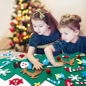 Felt <strong>Christmas</strong> <strong>Tree</strong> 3ft DIY <strong>Christmas</strong> Decorations <strong>Clearance</strong> With 26 PCS Ornaments Wall Decor for Kids Xmas Gifts Home Door - Product Image 2