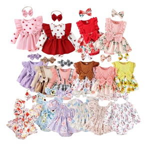 Nuovi vestiti per bambini 0-3 <span class=keywords><strong>mesi</strong></span> 2 pezzi set di abbigliamento per bambine un pezzo tute tute tute - Product Image 1