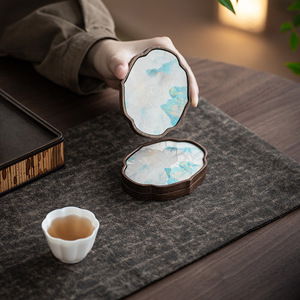 Walnut Wood <b>Teacup</b> Coaster Heat Insulation Mat Drink Holder Simple Style - Product Image 3