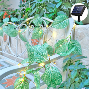 Guirlande lumineuse feuille d'érable verte à piles USB Guirlande lumineuse feuille d'érable LED guirlande lumineuse flexible décorative mariage - Product Image 2