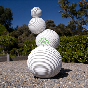 Senzhao Custom Modern Abstract White Stacked <b>Sphere</b> Sculpture Outdoor Garden Park Metal Art Decoration Forged Waving <b>Ball</b> Statue - Product Image 3
